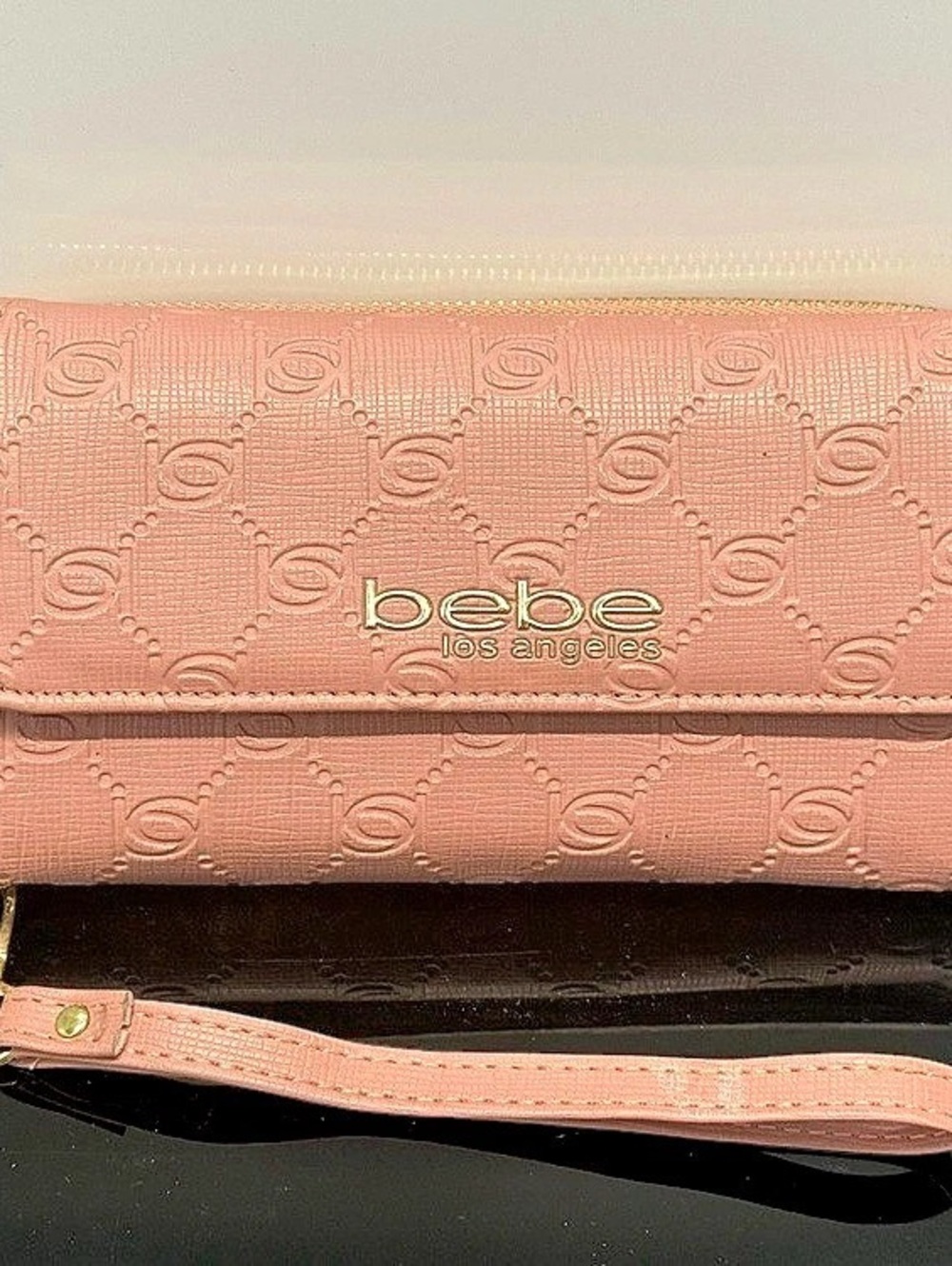 Bebe Pink Wristlet Wallet Like New